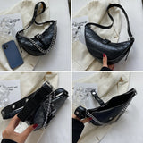 Half Moon PU Leather Shoulder Bag for Women