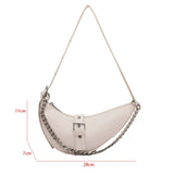 Half Moon PU Leather Shoulder Bag for Women