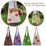Knitted Large Capacity Shoulder Bag Ladies Casual Beach Mesh Hollow Flower Woven