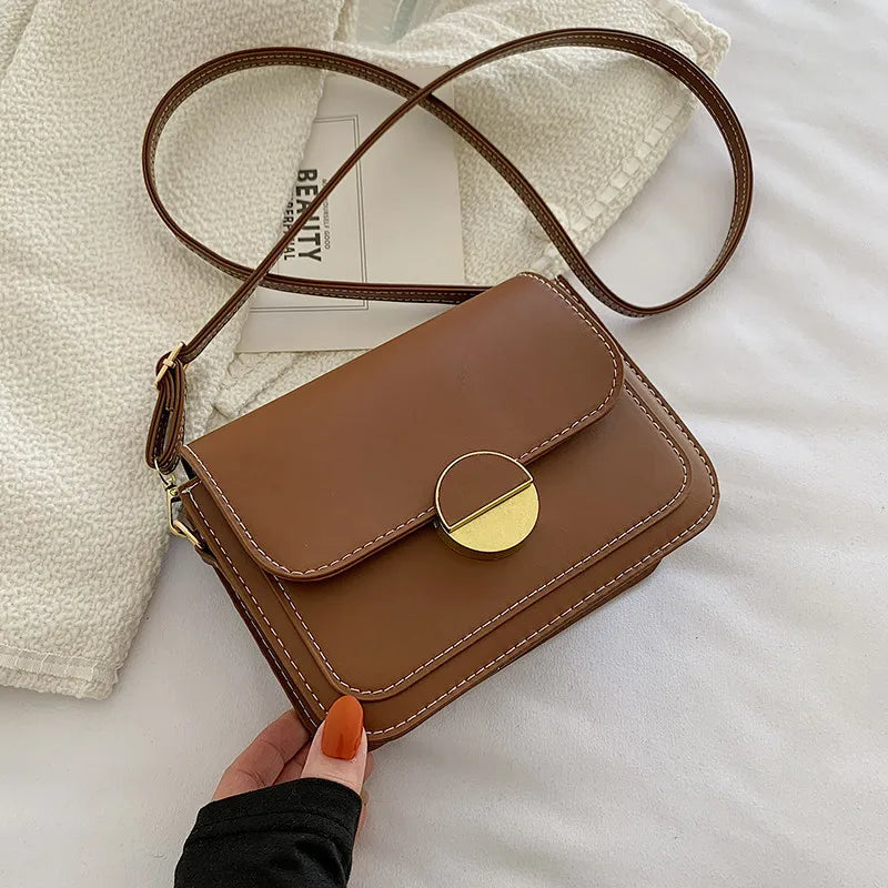 Women's Patchwork Pu Leather Messenger Bag Shoulder Bag