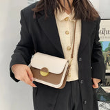 Women's Patchwork Pu Leather Messenger Bag Shoulder Bag