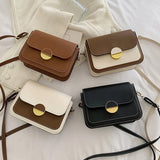 Women's Patchwork Pu Leather Messenger Bag Shoulder Bag