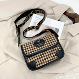 Plaid Shoulder Bag Warm Messenger Girls School Shopping Mobile Phone Bag