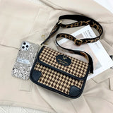 Plaid Shoulder Bag Warm Messenger Girls School Shopping Mobile Phone Bag