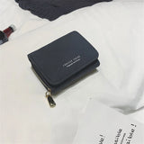 Matte Vintage Lady Letter Wallet Zipper Short Clutch