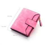 Vintage Matte Women Wallet Zipper Short Clutch Solid
