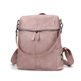 Waterproof Leather Backpack Women Purses Zipper Female Casual