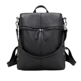 Waterproof Leather Backpack Women Purses Zipper Female Casual
