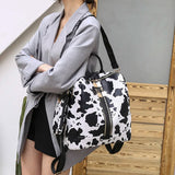 Leopard/Cow Printed Backpack Women Casual Korea Style Dual-Use Backpack/Shoulder