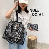Leopard/Cow Printed Backpack Women Casual Korea Style Dual-Use Backpack/Shoulder
