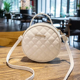 Lingge Crossbody Small Round Bag Women's Shoulder Messenger