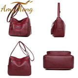 Retro Mini Crossbody Bag Women's Pu Leather Messenger Zipper Shoulder Bag