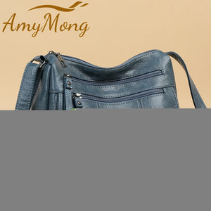 Retro Mini Crossbody Bag Women's Pu Leather Messenger Zipper Shoulder Bag