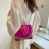 Small Square Cross Body Handbag Green Purple Gothic Bag