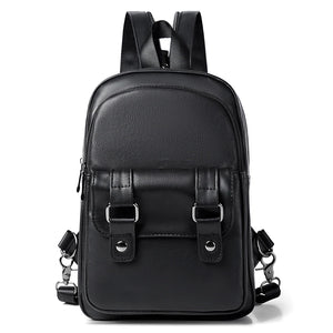 Men Leather Backpack Small Shoulder Bags for Male High Pu Mini Crossbody Bag
