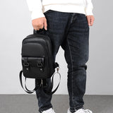 Men Leather Backpack Small Shoulder Bags for Male High Pu Mini Crossbody Bag