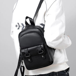 Men Leather Backpack Small Shoulder Bags for Male High Pu Mini Crossbody Bag