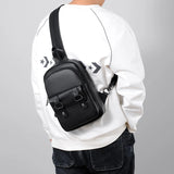Men Leather Backpack Small Shoulder Bags for Male High Pu Mini Crossbody Bag