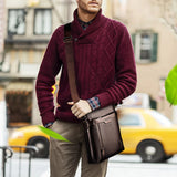 Men's Vintage PU Leather Shoulder Bag Retro Messenger Casual Crossbody Bag