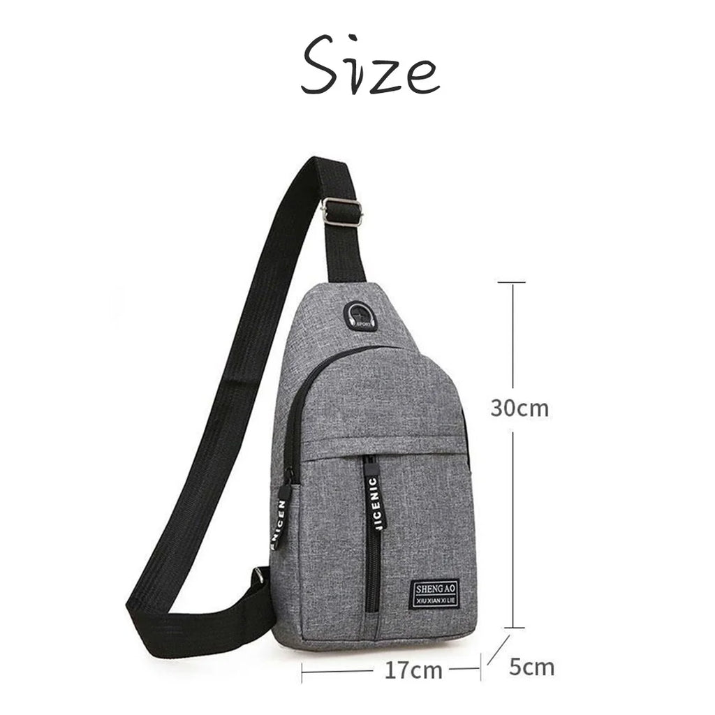 Men's Nylon Waist Bag Fanny Pack Sports Travel Outdoor Chest Bag
