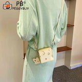 Mini Phone Pouch Cheese Shaped Crossbody Handbag Slice Pendant PU Leather