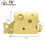 Mini Phone Pouch Cheese Shaped Crossbody Handbag Slice Pendant PU Leather
