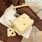 Mini Phone Pouch Cheese Shaped Crossbody Handbag Slice Pendant PU Leather