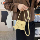 Mini Phone Pouch Cheese Shaped Crossbody Handbag Slice Pendant PU Leather