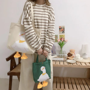 Canvas Duck Tote Handbag Women's Large-capacity Shoulder Bag