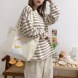 Canvas Duck Tote Handbag Women's Large-capacity Shoulder Bag