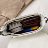 Leather Plaid Square Crossbody Bag Women's Handbag