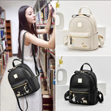 Women's PU Leather Backpack Multi-pocket Shoulder Bag