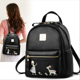 Women's PU Leather Backpack Multi-pocket Shoulder Bag