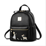 Women's PU Leather Backpack Multi-pocket Shoulder Bag