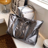 Nylon Winter Down Women Shoulder Bag Large Capacity Tote Handbag