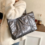 Nylon Winter Down Women Shoulder Bag Large Capacity Tote Handbag