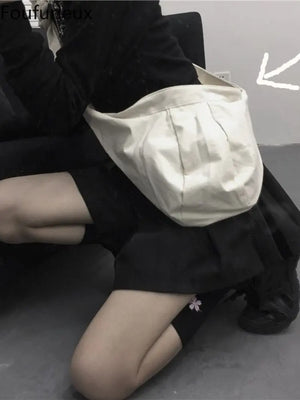 One Shoulder Large Bag Women Knot Version Canvas Armpit Bag