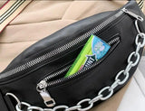 PU Waist Bag Women Money Belt Bum Pack Travel Crossbody Chest Bags