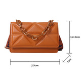 Plaid Shoulder Bag with Thick Chain for Women Handbags