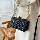 Plaid Shoulder Bag with Thick Chain Crossbody