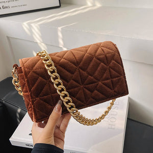 Plaid Shoulder Bag Chain Underarm Bags Women Handbags Crossbody