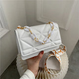 Plaid Shoulder Bag with Thick Chain for Women Handbags