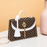 Crown Tassel Square Bag Shoulder Messenger Retro Contrast Bag