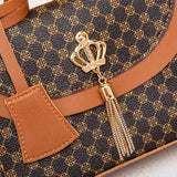 Crown Tassel Square Bag Shoulder Messenger Retro Contrast Bag