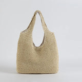 Rattan Women Shoulder Bags Wicker Woven Handbag Large Capacity Straw Tote
