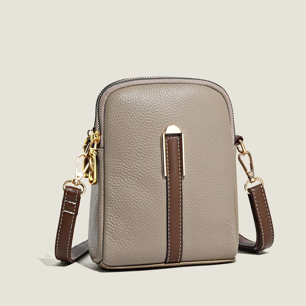 Real Cowhide Girls Purse Phone Pouch Leather Shoulder Bags Woman Minimalist