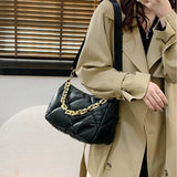 Retro Women Chain Handbag Shoulder Bags Brown Underarm Bag