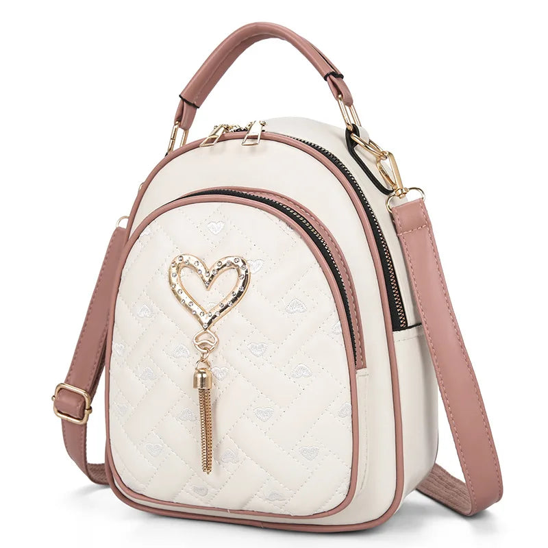 Sequin Backpack Female Bag Cat Small Backpack Lady Style PU Leather Backpack