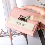 Short Wallet Mini Wallet Ladies Contrasting Metal Buckle Small Wallet