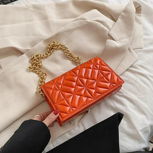Shoulder Bag Women Thick Chain Quilted Bag Female Handbags